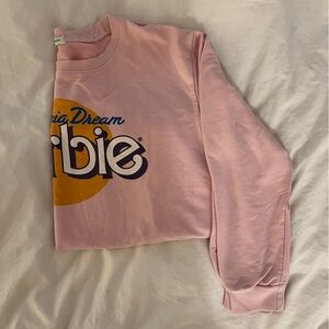 Vintage Barbie graphic pink long sleeve crew shirt